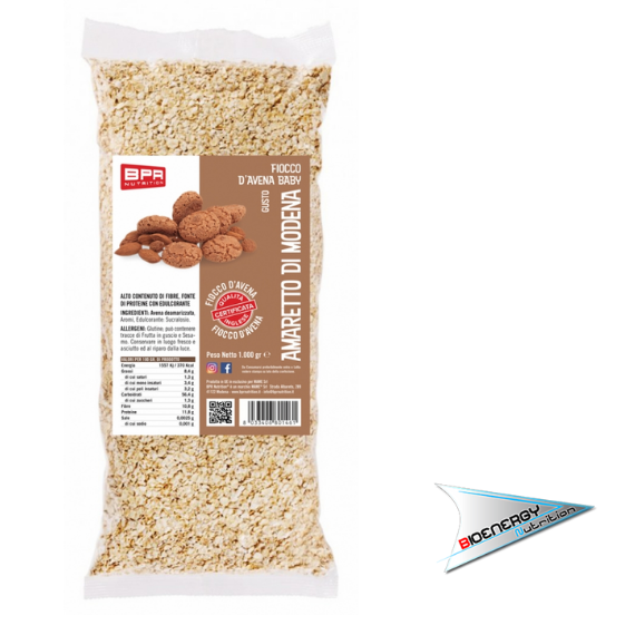 Bpr Nutrition-FIOCCO D'AVENA BABY AROMATIZZATO (Conf. 1 Kg)   Amaretto di Modena  